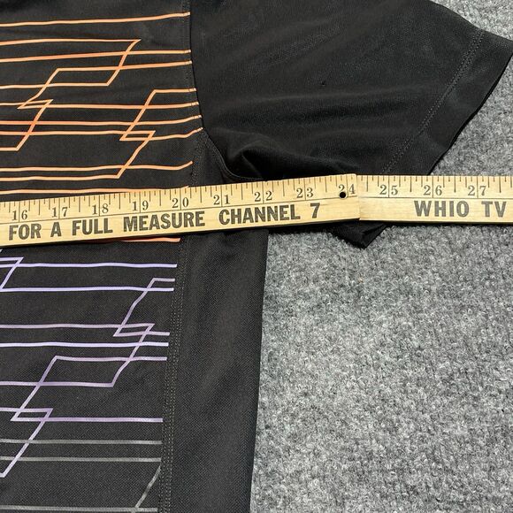 Nike Golf Performance Polo Shirt Mens Large Black Dri Fit Black Geometric Logo - Picture 9 of 13